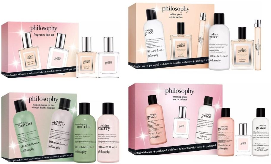 Stock images of 4 Philosophy gift sets