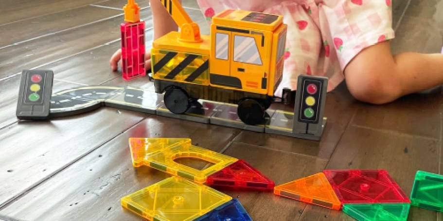 Construction Crane Magnetic Building Tiles Set Only $9.99 on Amazon (Reg. $30)