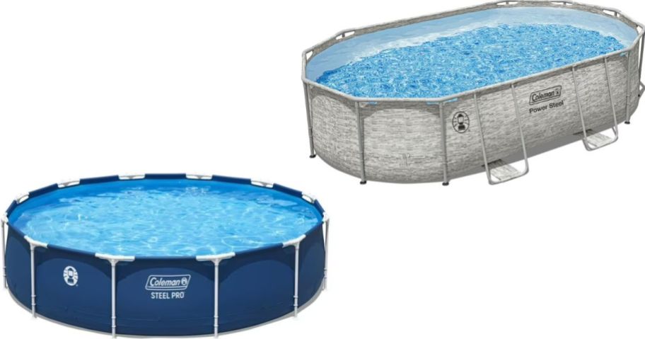 Stock images of two above ground pools