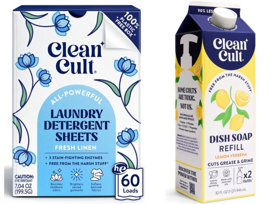 clean cult laundry and dishes displayed 