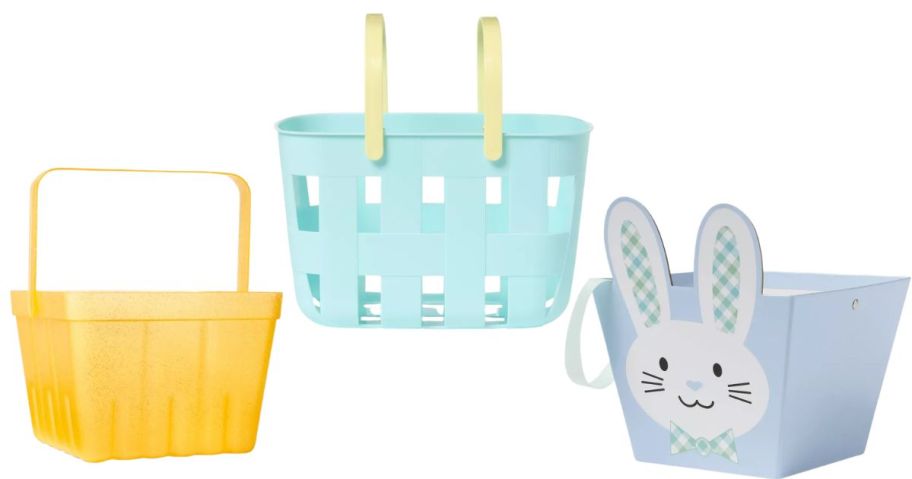 three easter baskets