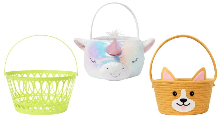 three easter baskets