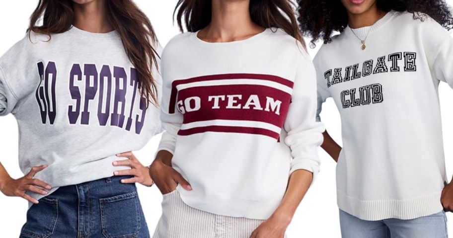 three women wearing francescas tops