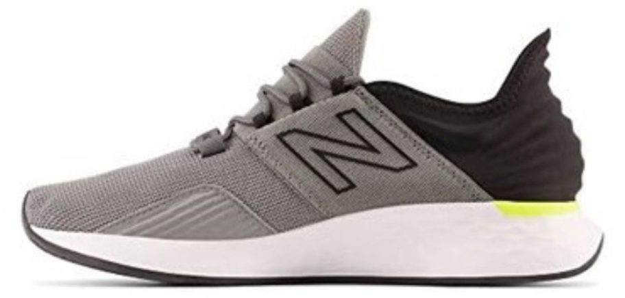 grey, black, and yellow New Balance Men's Fresh Foam Roav V1 Running Shoe