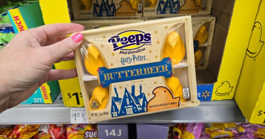 Harry Potter Butterbeer peeps in hand in store