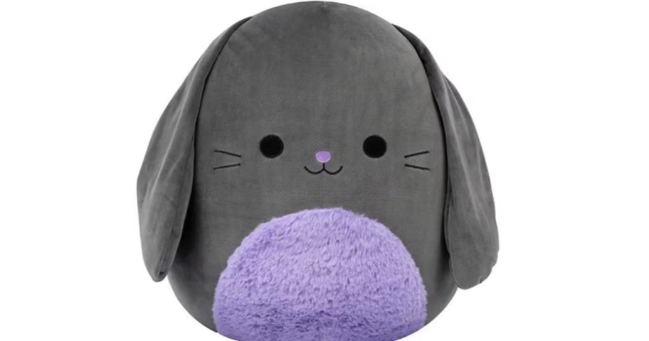 gray and purple bunny plush