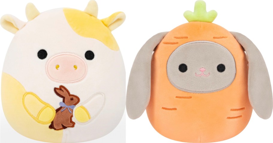 cow and bunny easter plushes