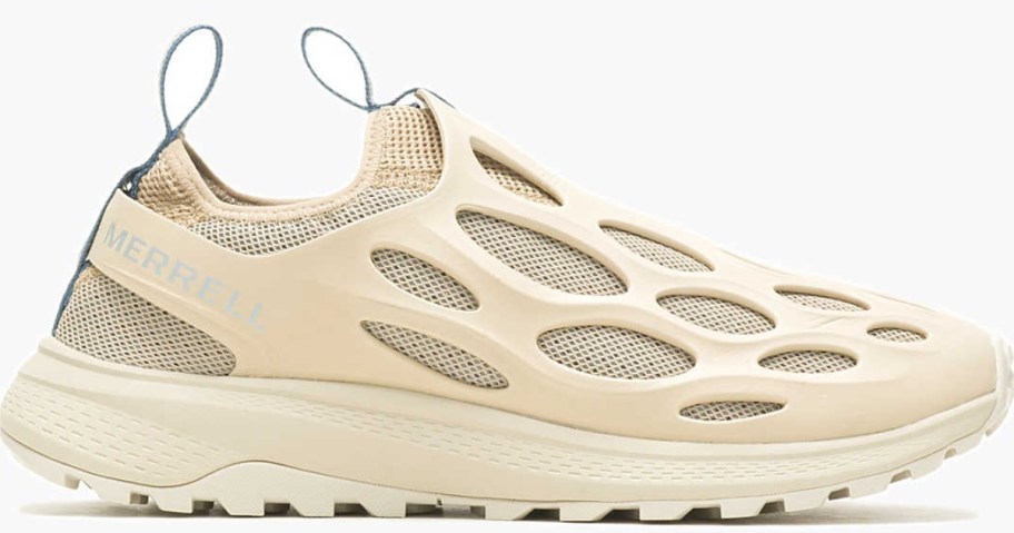 a cream and tan color water hiking shoe