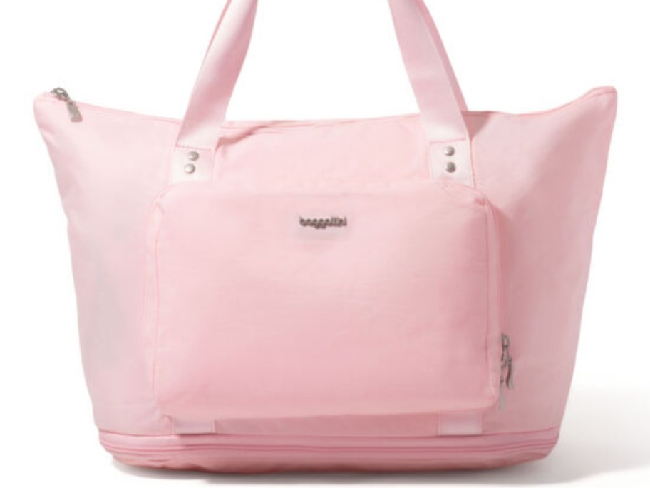 a large pink tote bag