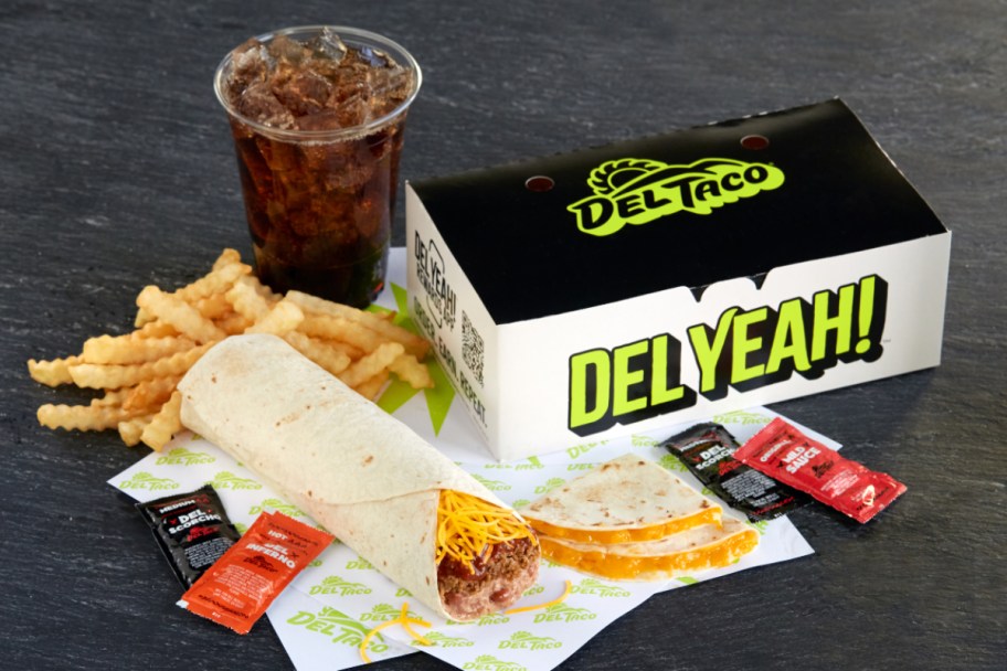 box of food from Del Taco