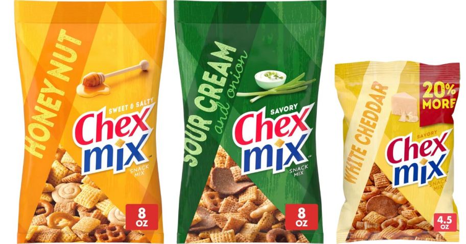 3 bags of Chex Mix 