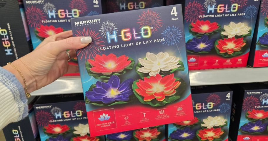 Floating Lily Pad Pool Lights 4-Pack Just $9.96 on Walmart.com