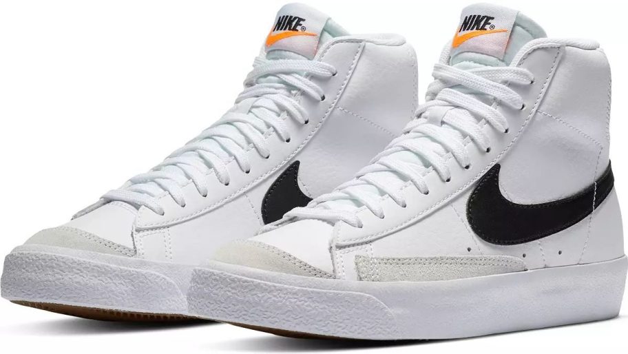 Stock images of white and black Nike Kids Grade School Blazer Mid '77 Shoes 