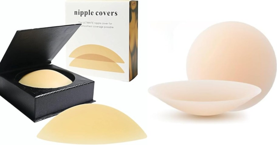 two different styles and colors of silicone nipple covers