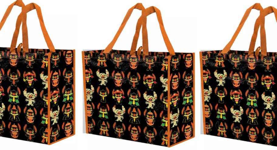 three stock image of Halloween stitch tote bag