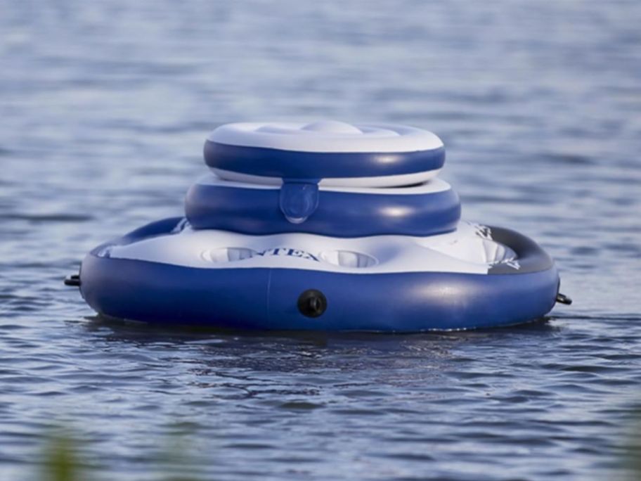 Intex inflatable cooler floating in water