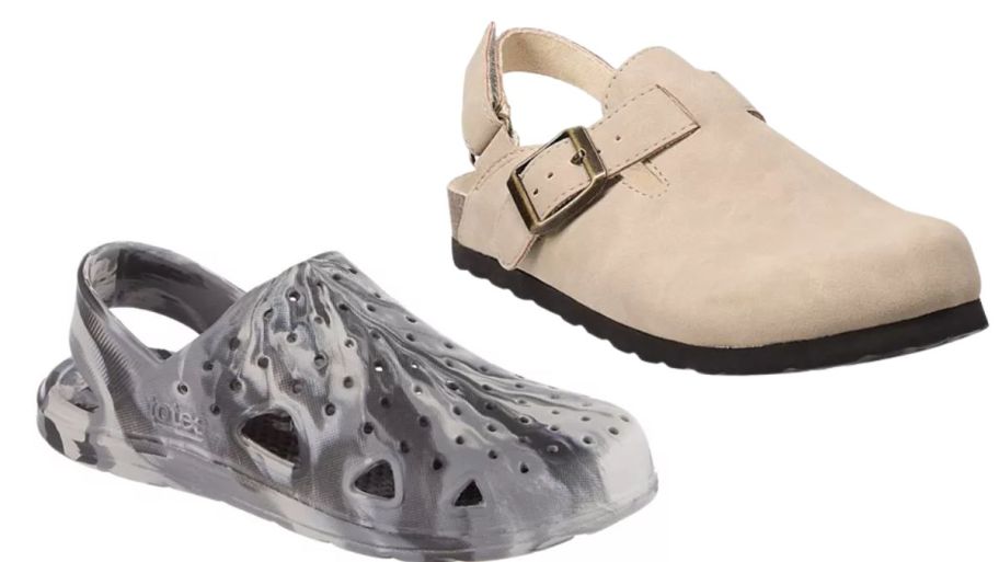 Kohls kids clogs in gray marble and beige 