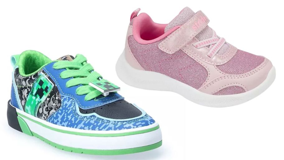 Kohls kids sneakers in blue and pink