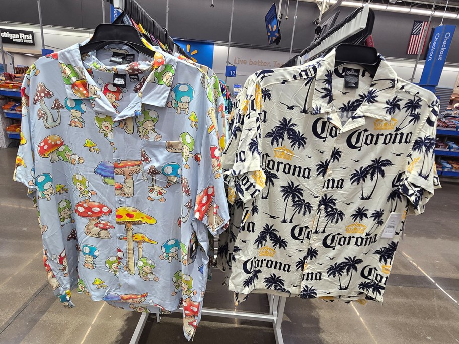 Super Mario and Corona Button Up Shirts at Walmart