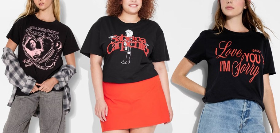 Selena Gomez&nbsp;Women's Call Me When You Break Up, Sabrina Carpenter Women's Plus, Gracie Abrams Women's Graphic T-Shirts