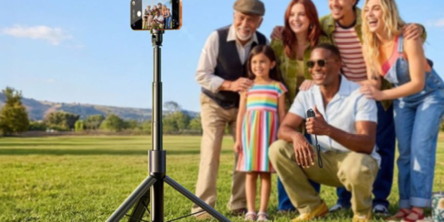 Adjustable 360° Rotating Phone Tripod w/ Remote Only $16.99 on Amazon (Reg. $34)