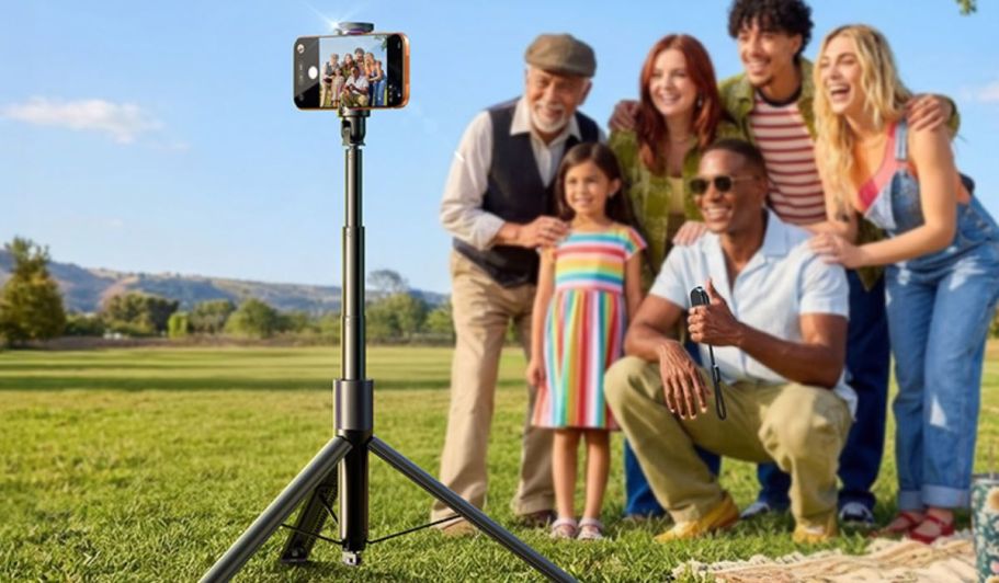 Adjustable 360° Rotating Phone Tripod w/ Remote Only $16.99 on Amazon (Reg. $34)