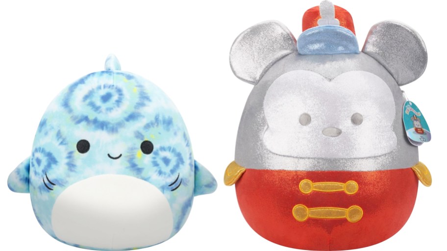 blue tiger shark and band leader mickey mouse squishamallows