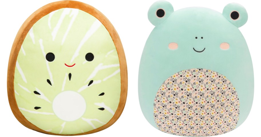 kiwi and frog squishmallows plush