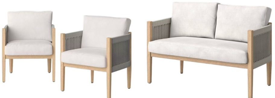 Stock images of Threshold with Studio McGee chairs and loveseat