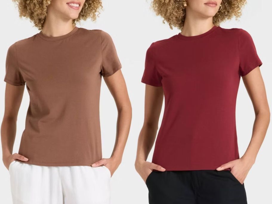 Stock images of two Target A New Day women's tees