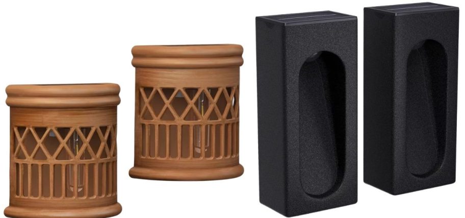 Stock images of two sets of Threshold Solar Lamps