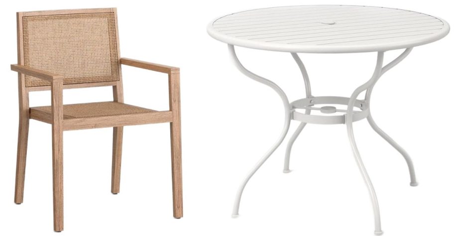 Stock images of a Threshold with Studio McGee Patio Chair and Table