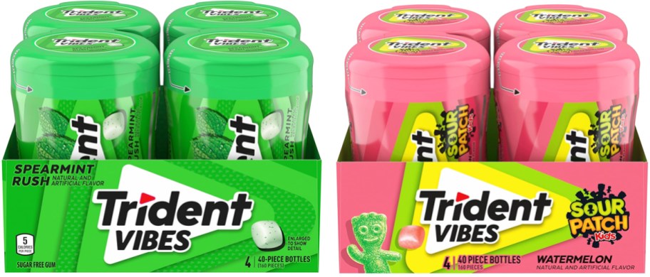 4-pack boxes of Trident Vibes Gum