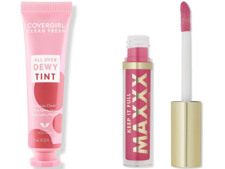Stock images of Cover Girl Dewy Tint and Milani Lip Plumper