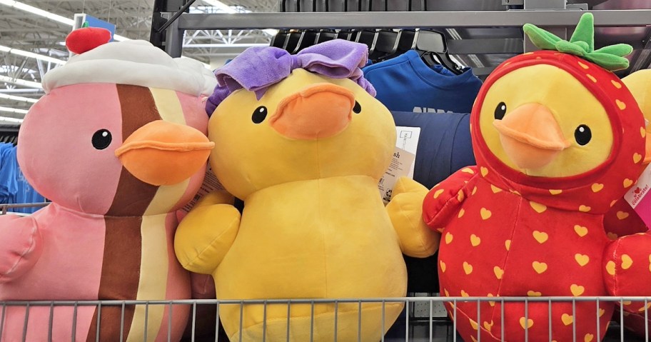 duck plushies on store shelf