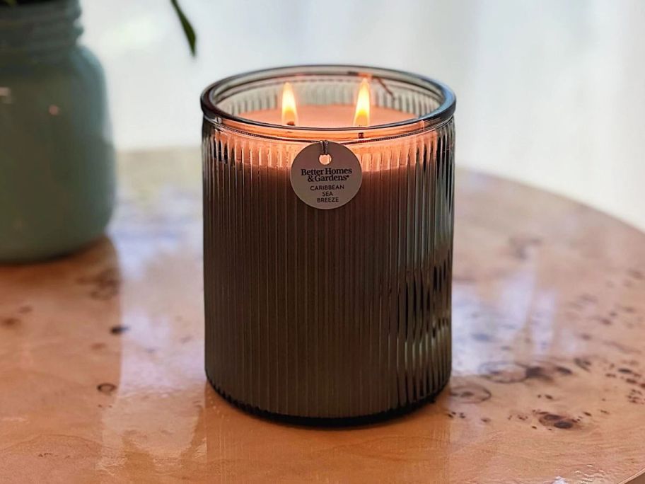 Better Homes & Gardens 2-Wick Jar Candle on table