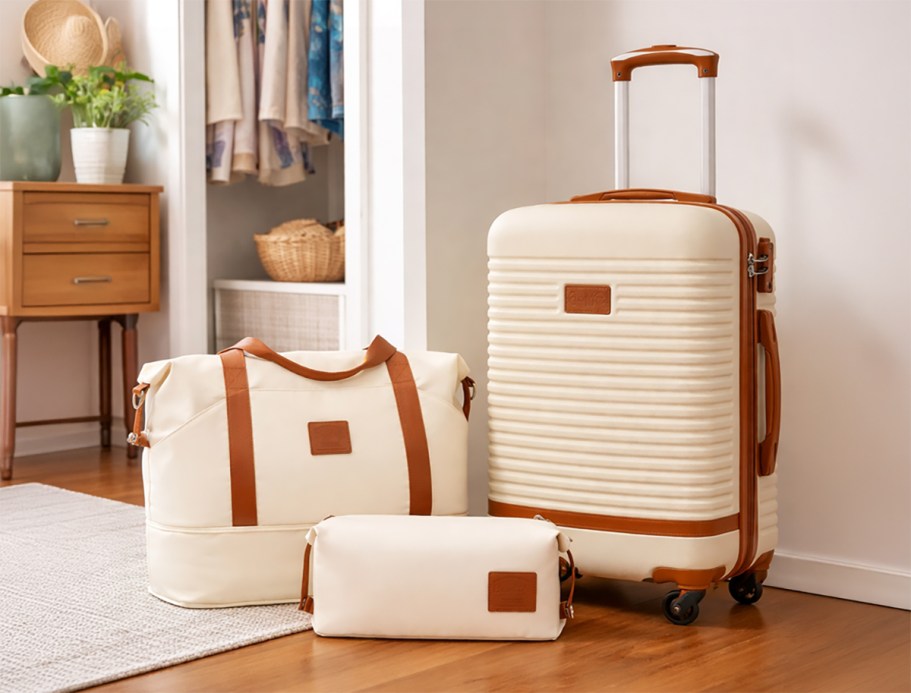 Travel 3-Piece Set Only $59.99 Shipped on Amazon | Includes Suitcase, Duffel, & Toiletry Bag