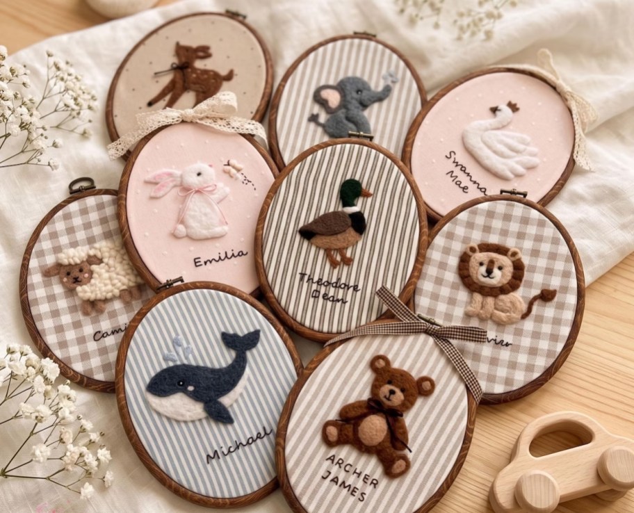 collection of animal baby name signs