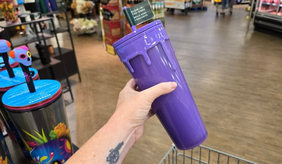 plurple slime glow in the dark tumbler