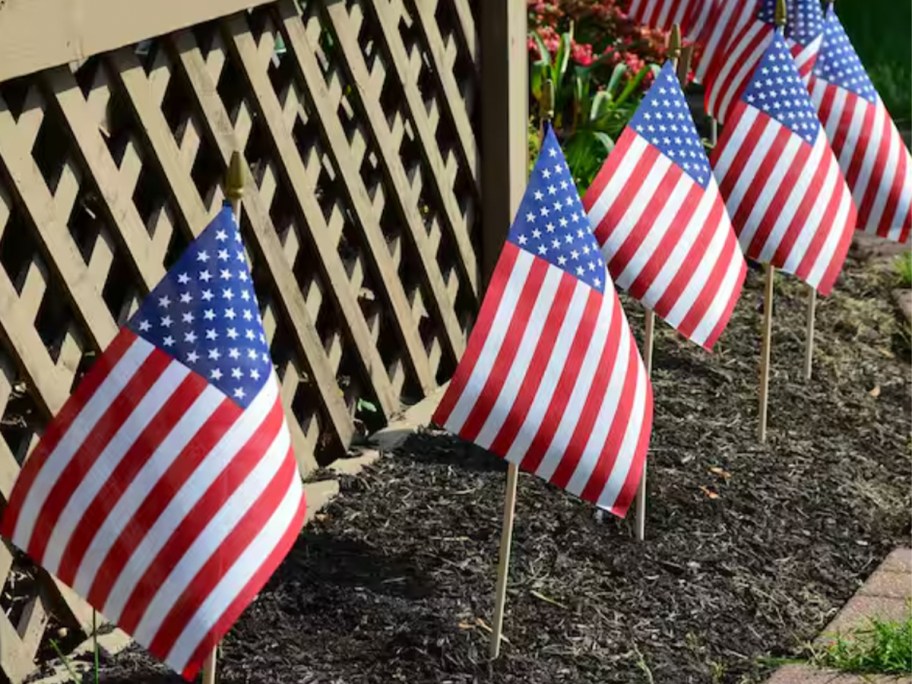 stick american flags in ground 