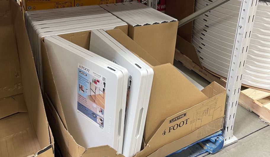 lifetime foldable table displayed at the store