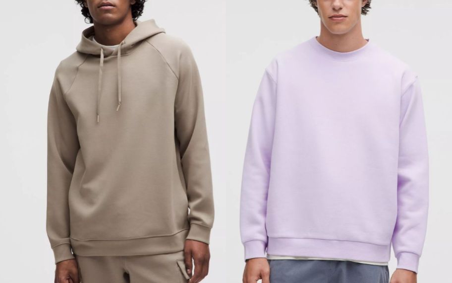 stock image of two different hoodies from lululemon mens