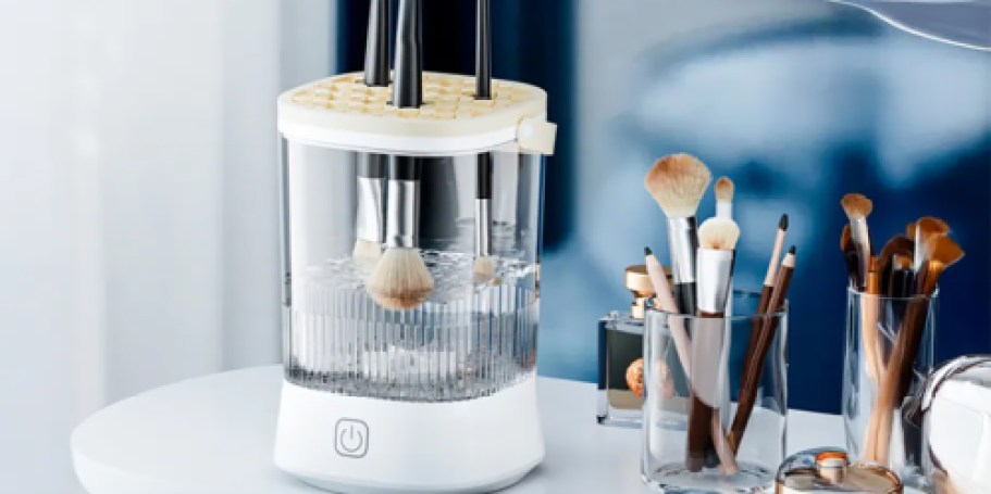 Electric Makeup Brush Cleaner Only $13.74 on Amazon (Comes w/ Makeup Sponges!)