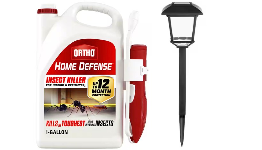 ortho home defense spray and solar path light 