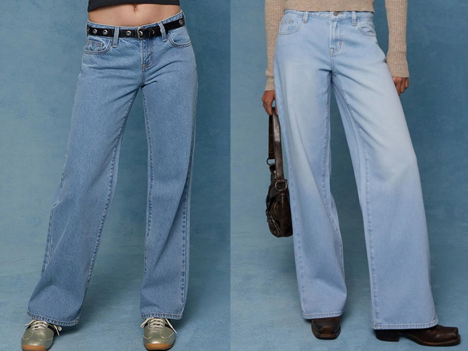 girls wearing blue jeans 