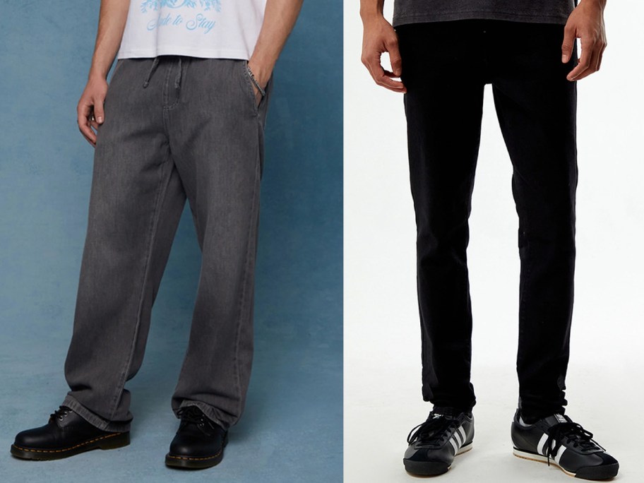boys wearing gray and black jeans 