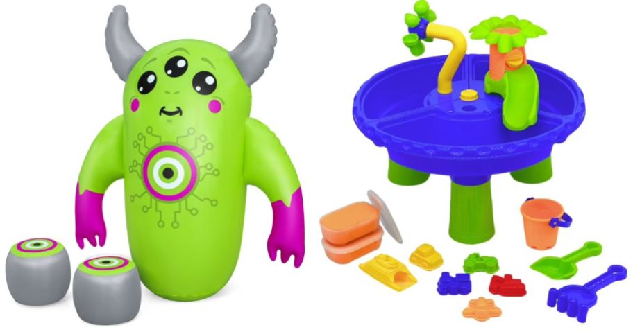 Inflatable Bop Bag and a 13-Piece Outdoor Activity Water Table