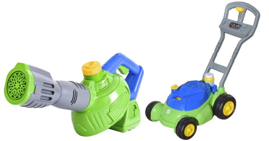 Bubble Leaf Blower and Push N Bubble Mower Toy