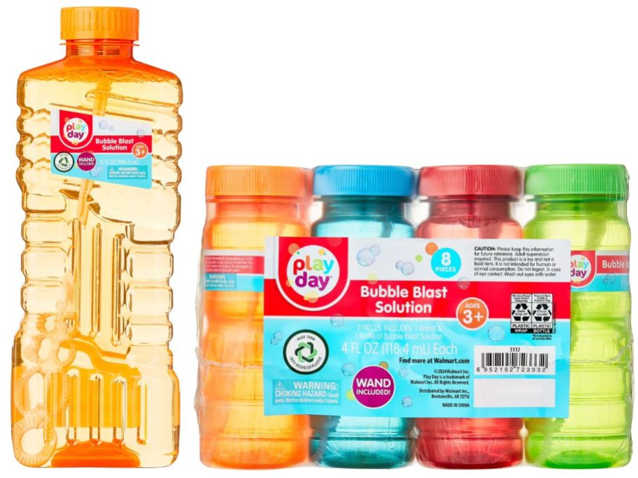 32oz Bubble Solution bottle and 4oz Bubbles 8-Pack