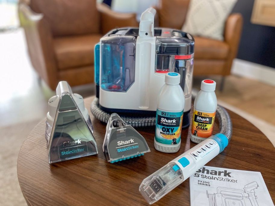Shark stain remover displayed on top of the table